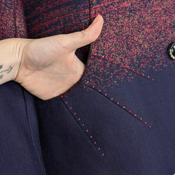 Purple & Blue Metallic Gradient Jacket - Picture 4 of 11